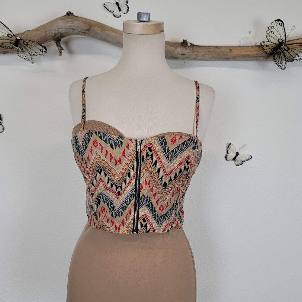 Beardance boho style zip up bandeau top